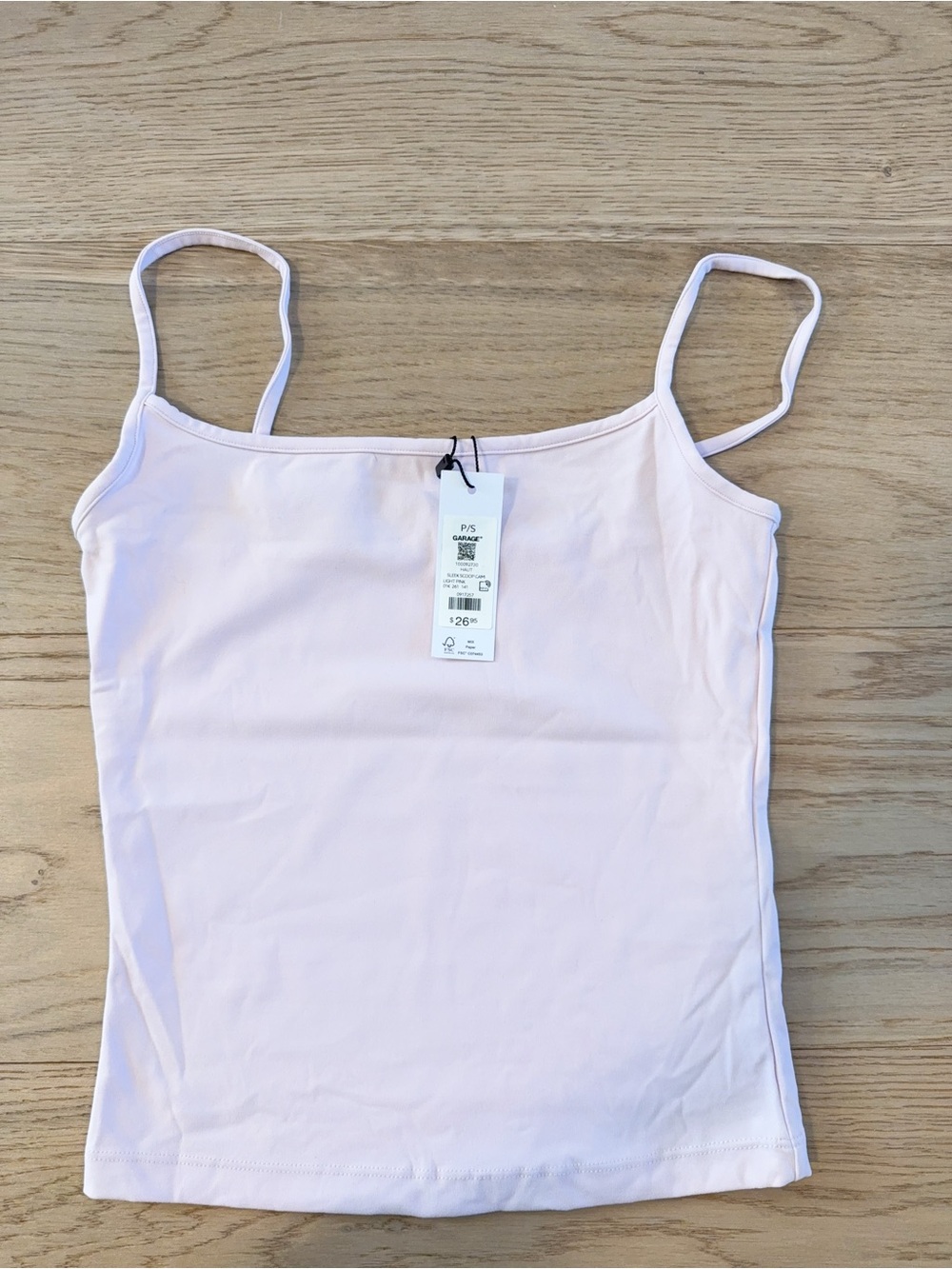 NWT 100092730 Garage sleek SCOOP CAMI light pink S